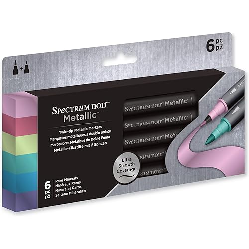 Spectrum Noir 6 Piece Rare Minerals Metallic Marker Set, Multicolor