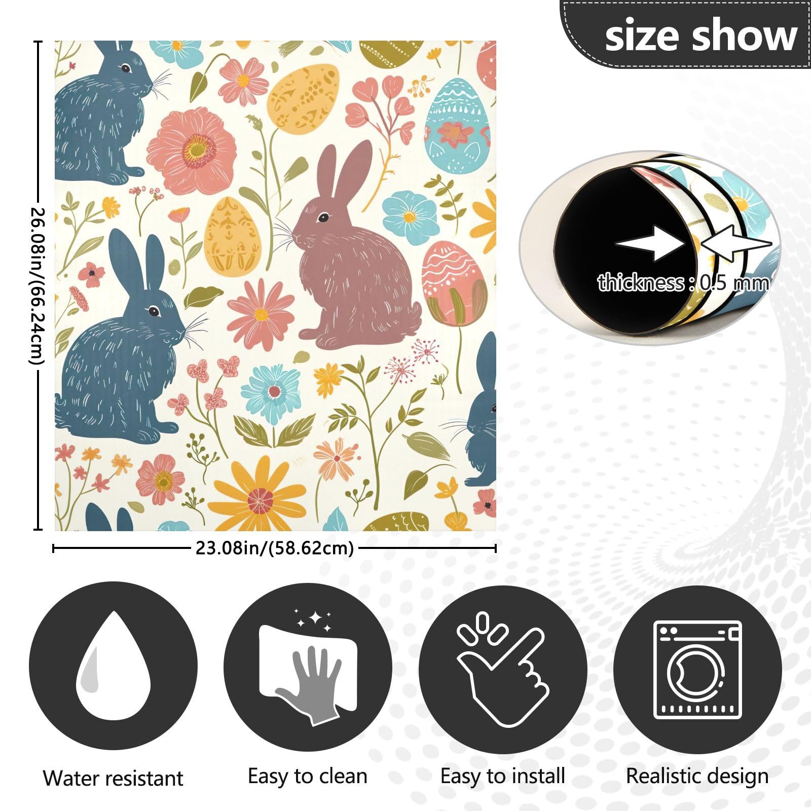 Housse Magnétique Lave-vaisselle Thème Pâques - PVC 58x66cm - Protection Et Décoration