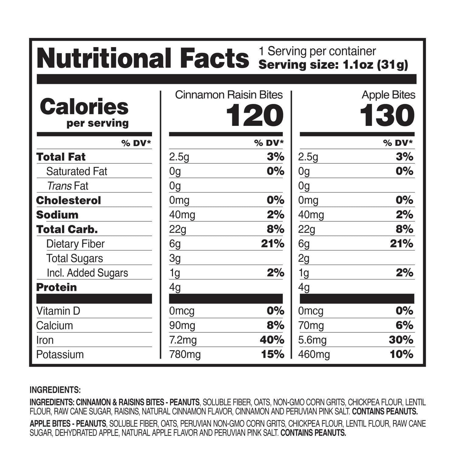 Aycana Snack & Go Selection Box – Granola Bites – Apple & Peanuts, Cinnamon & Raisins – Gluten-Free, Vegan, Plant-Based, High Fiber – Variety Pack (12 Count)