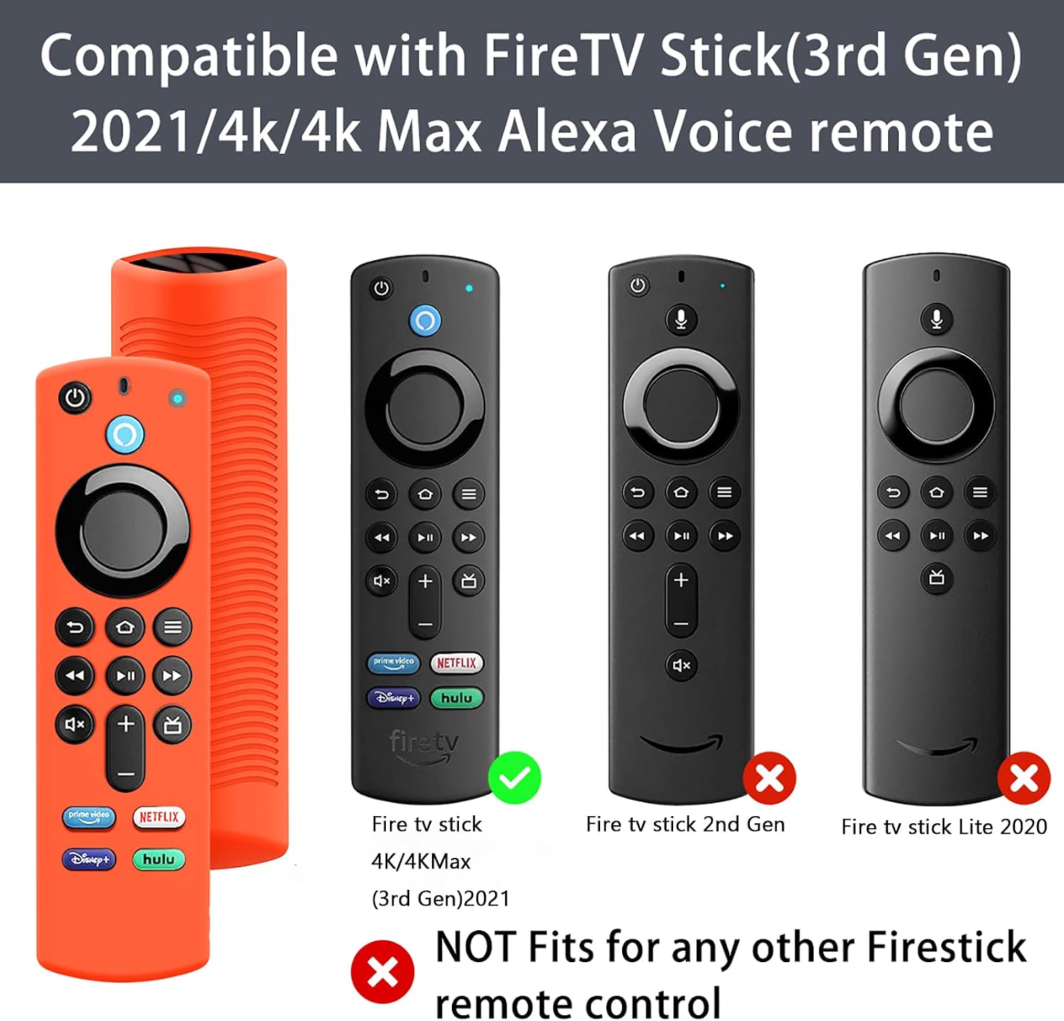 [4 Pack] WOFRO Remote Cover for Firestick 3rd Gen(2021) Firesticktvs 4k/4K Max Lightweight Anti Slip Shockproof Alexa Voice Remote Silicone Protective Case Glow in The Dark