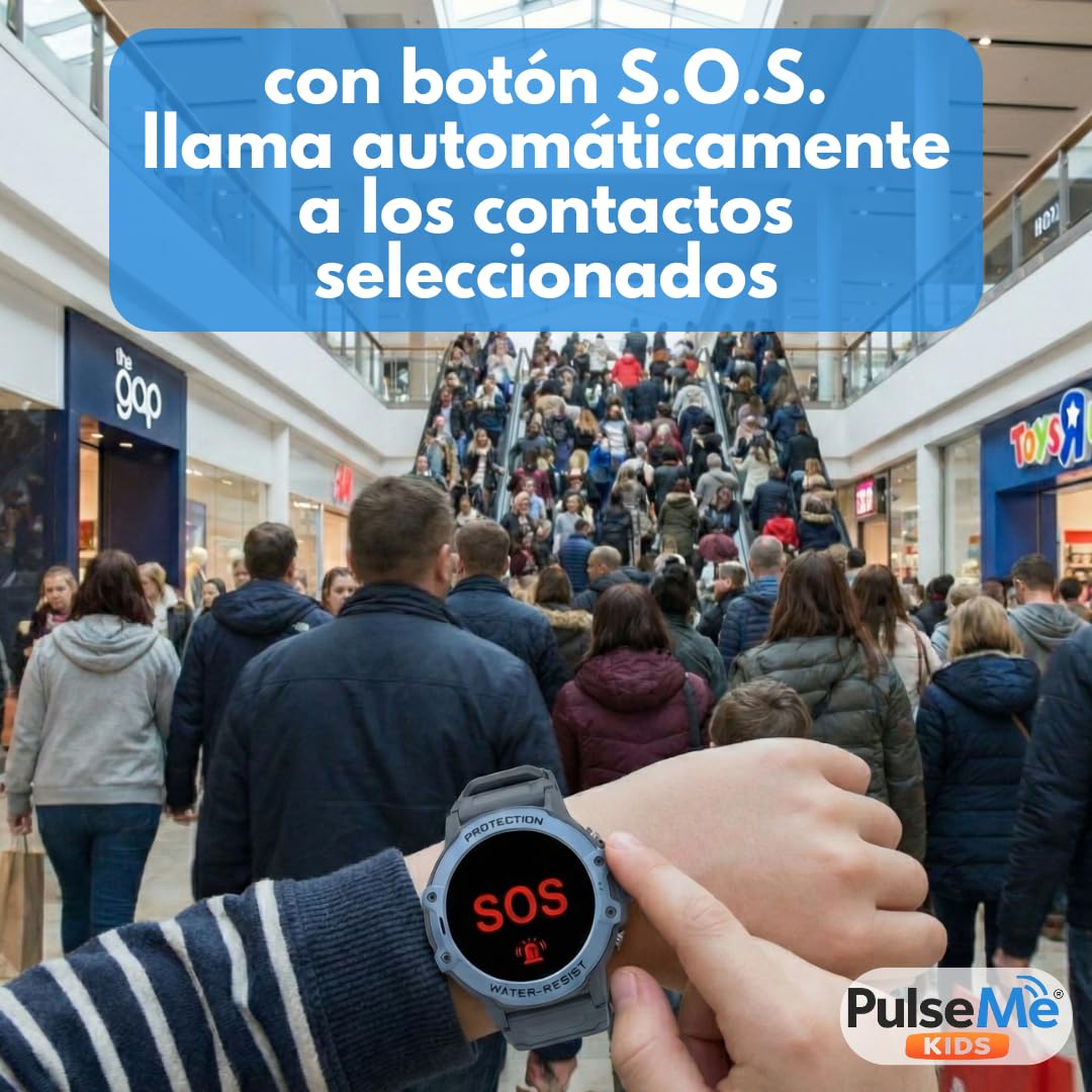 Kids | Reloj 4G SIM GPS Inteligente para Niños | Llamadas, Videollamada, Botón SOS, Modo Colegio | Sin Cuota Mensual | IP67 | Rosa/Azul (Pulse_K55H, Rosa)