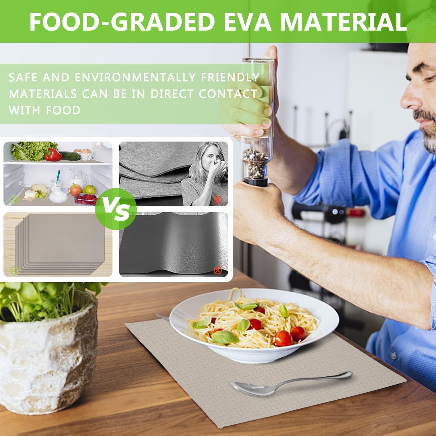 WochiTV Revêtement D'étagère Pour Armoires, Tiroir, Tapis En Mousse Antidérapant Pour Cuisine, Garde-manger, Salle De Bain, Placard, Garage, Placard, étagères, Tiroir, Boîte à Outils, Gris, 30 X 300