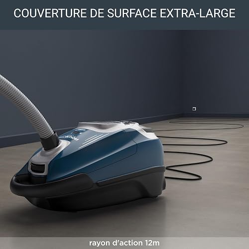 ROWENTA Silence Force Effitech Aspirateur avec Sac, Silencieux 57 DB(A), Basse consommation, Haute Filtration, Rayon d'action 12 m, Fabriqué en France RO7451EA, Bleu - 5