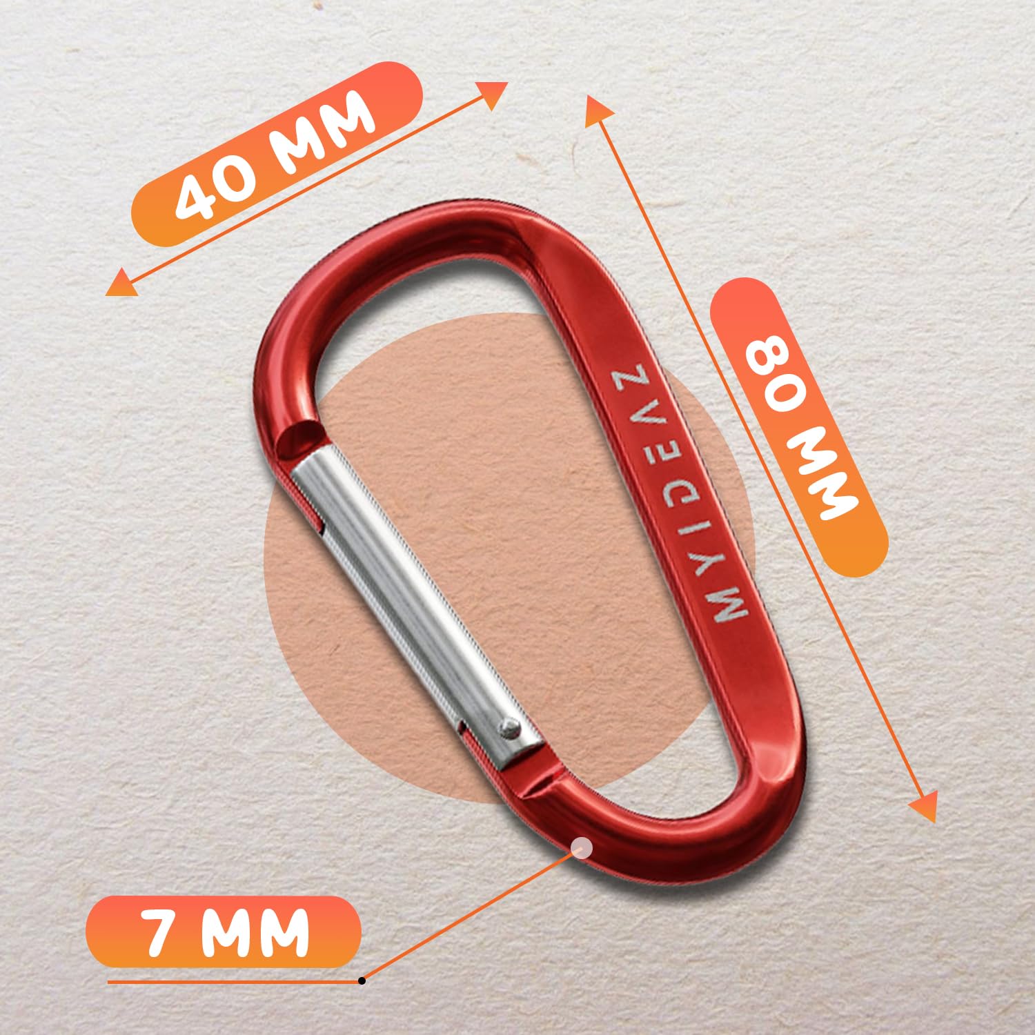 YUCHIYA Lot De 8 Mousquetons En Forme De D Avec Porte à Vis, 5,6 Cm