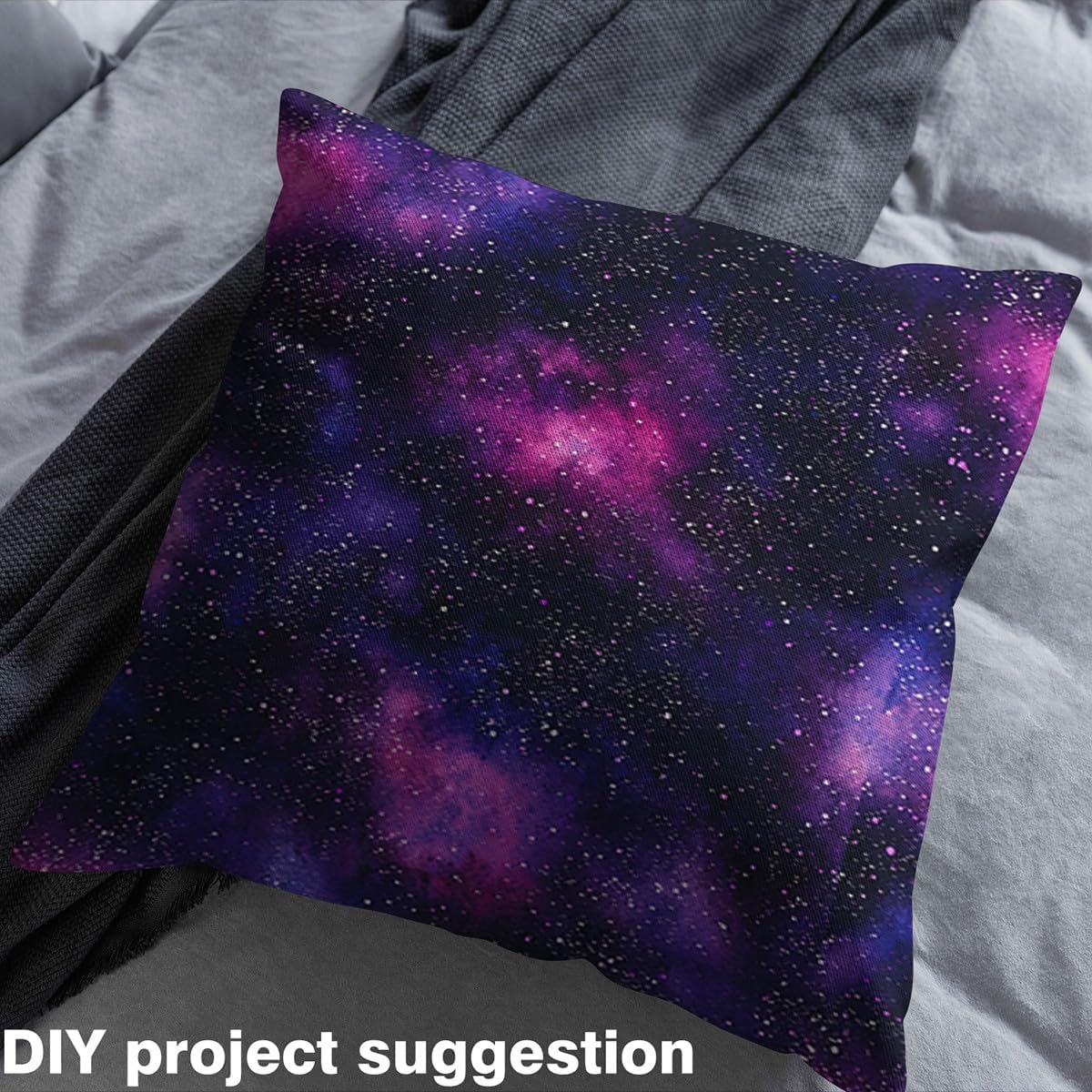 Constellation Upholstery by The Yard, Starry Sky Galaxy Decorative Fabric, Mysterious Nebula Indoor/Outdoor, Purple Pink, 2 Yards