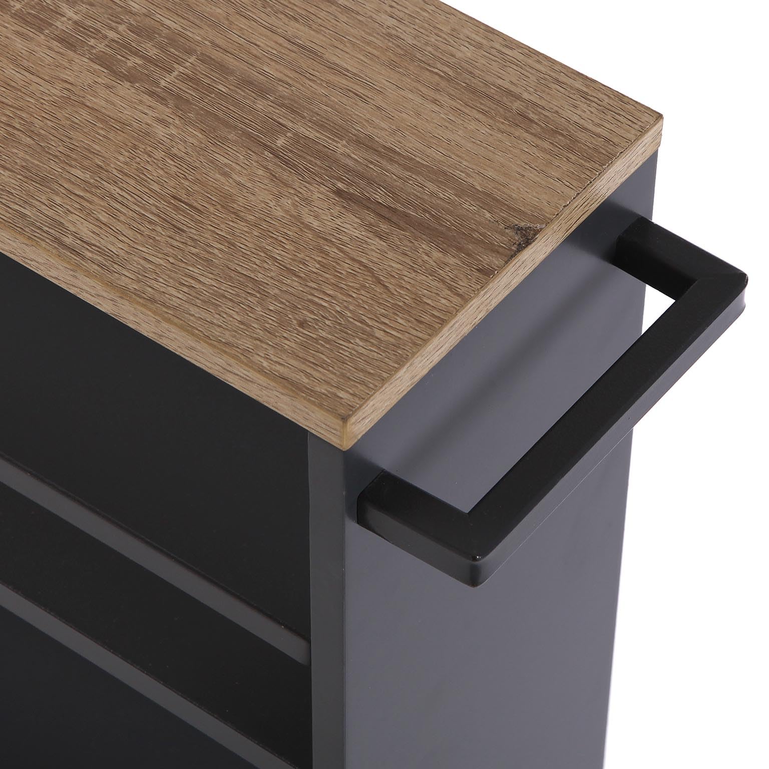 Versa Carros de Cocina Grey de Estilo Versátil, Medidas(Al x L x An) 79 x 15 x 50 cm, Madera MDF, Color Gris
