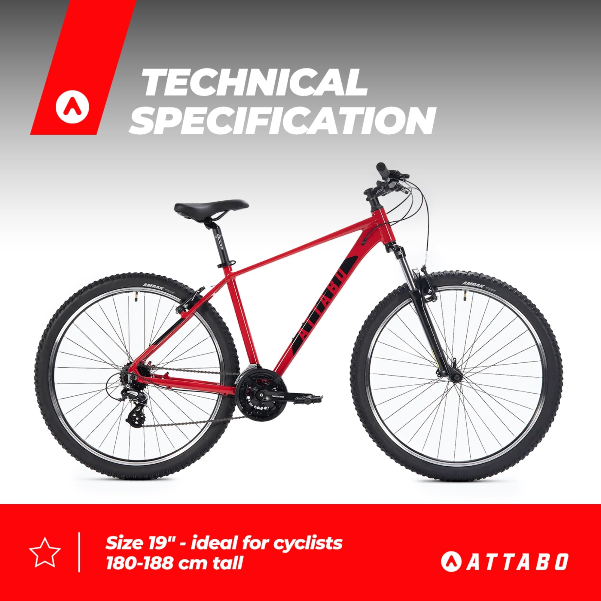 ATTABO Herren Fahrrad Alpe 1.0 mit Aluminiumrahmen 17-21" Ergonomischer Lenker V-Brake Blau Mountainbike mit 29" Rädern mit Zubehör Verstellbarer Sattel 21-Gang Schaltung