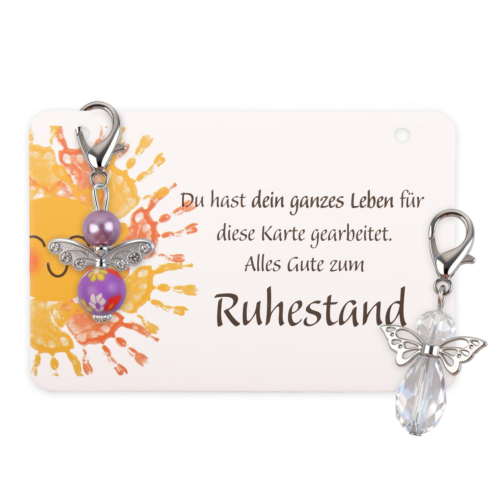 WenmthG 2 Stück Schutzengel Anhänger-Geburtstagsgeschenk 、Geburtstagsgeschenk Glücksschwein & Abschiedsgeschenk für Frauen、 Mama & Kollegen mit Organzasäckchen