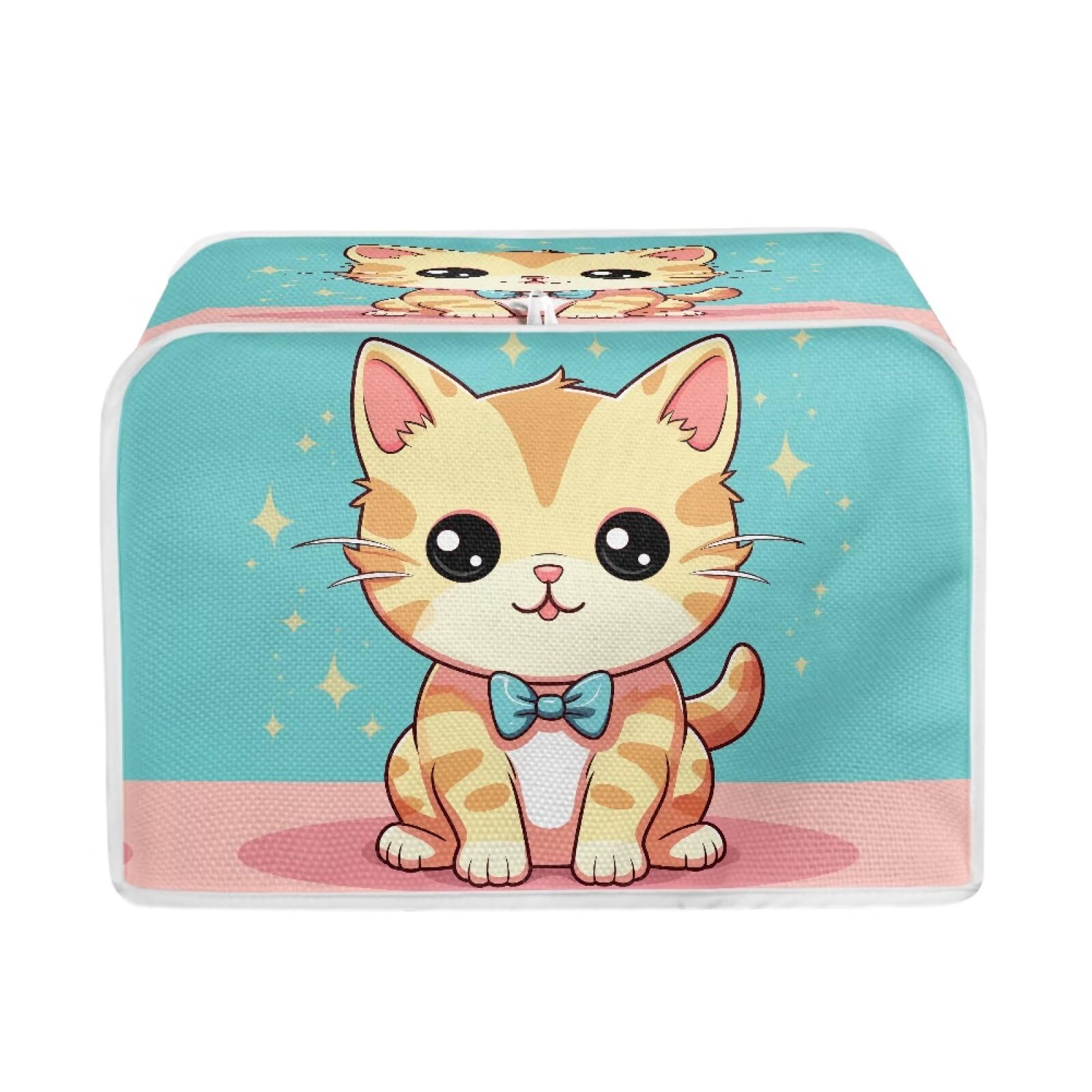 Cartoon Cat Universal Toaster Cozy Toaster Protector Adjustable Top Hook &amp; Dustproof Quilted Fabric for Small Kitchen Appliances (Multicolor)