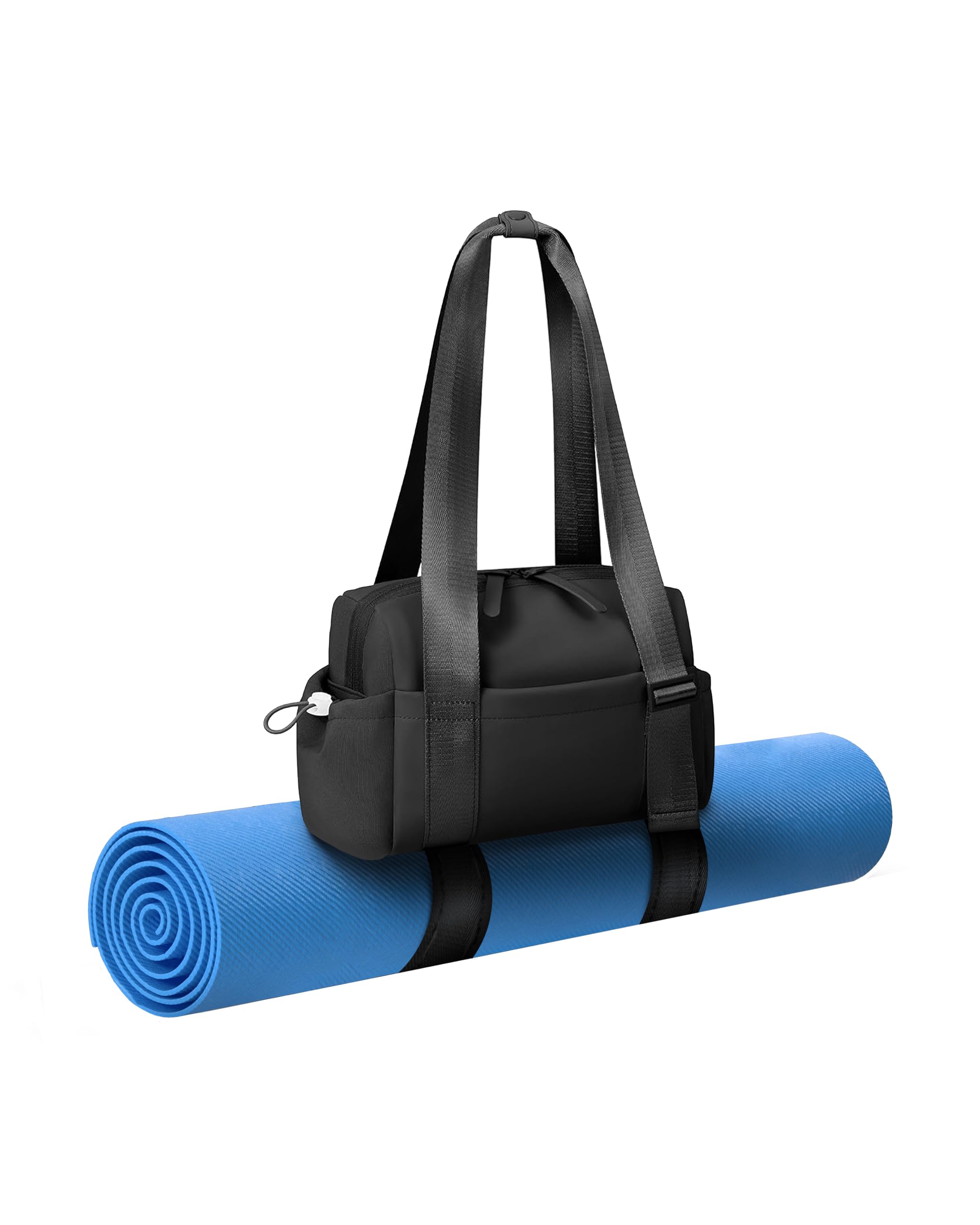 Mini Gym Bags for Women - Multifunctional Gym Bag with Yoga Mat Holder, Waterproof Day Pack and Adjustable Shoulder Strap, Ideal Gym Bag for Women and Travel Shoulder Bag (Black) (Black)-image-6
