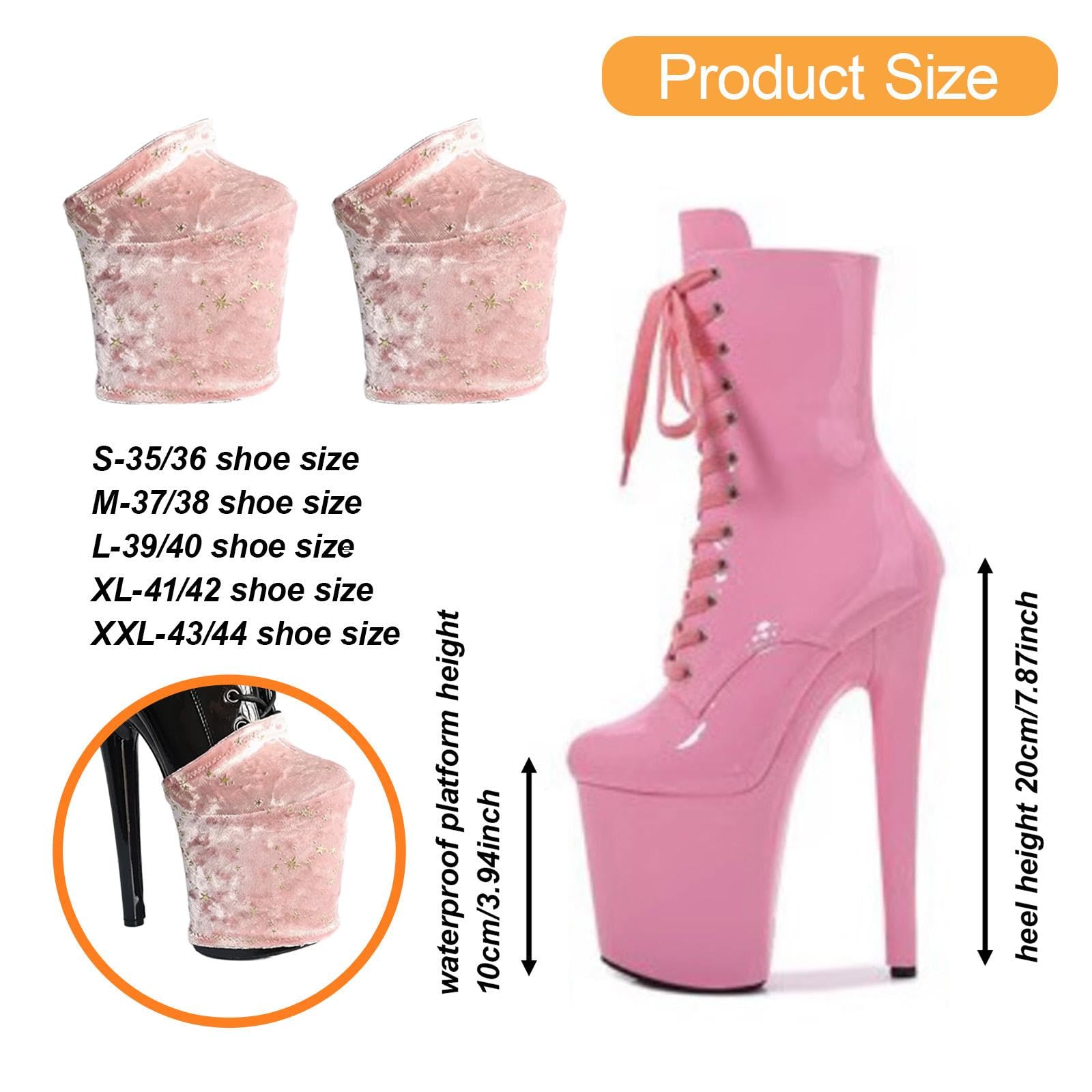 2 Pezzi Copriscarpe Protezioni per Scarpe Da Pole Velluto Antiscivolo Resistenti All'usura Graffi Adatti per Allenamento E, Pink L