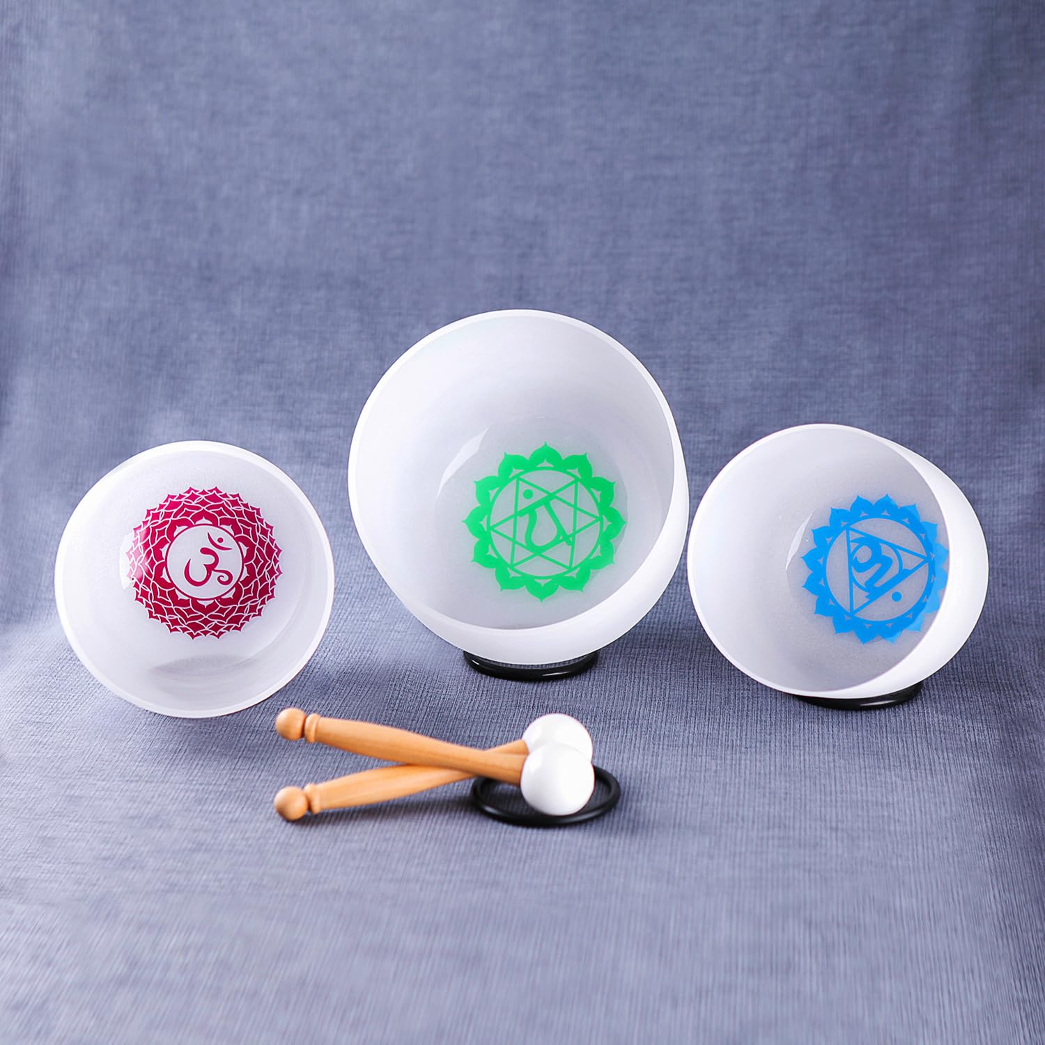 Hye-eun Juego de cuencos sonoros de cristal, 6-12 pulgadas, 432 Hz, 7 chakras, con bolsa de transporte, para meditación, sanación de sonido, instrumentos musicales, instrumentos musicales