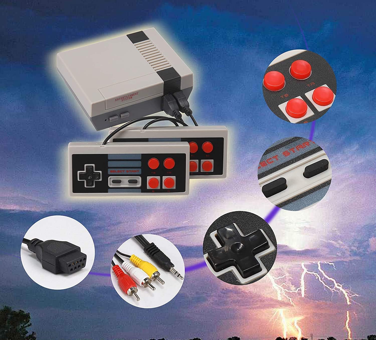 620 Retro Game Console Mini Classic Game System with 2 NES Classic Controller and Built-in 620 Games, Plug & Play Old Video Game Console for PC Computer (AV Output, NOT-OEM) : Video Games