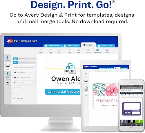 Miniatura 5 de Avery Recambios de inserción de insignia con nombre, cartulina, 3 x 4 pulgadas, blanco