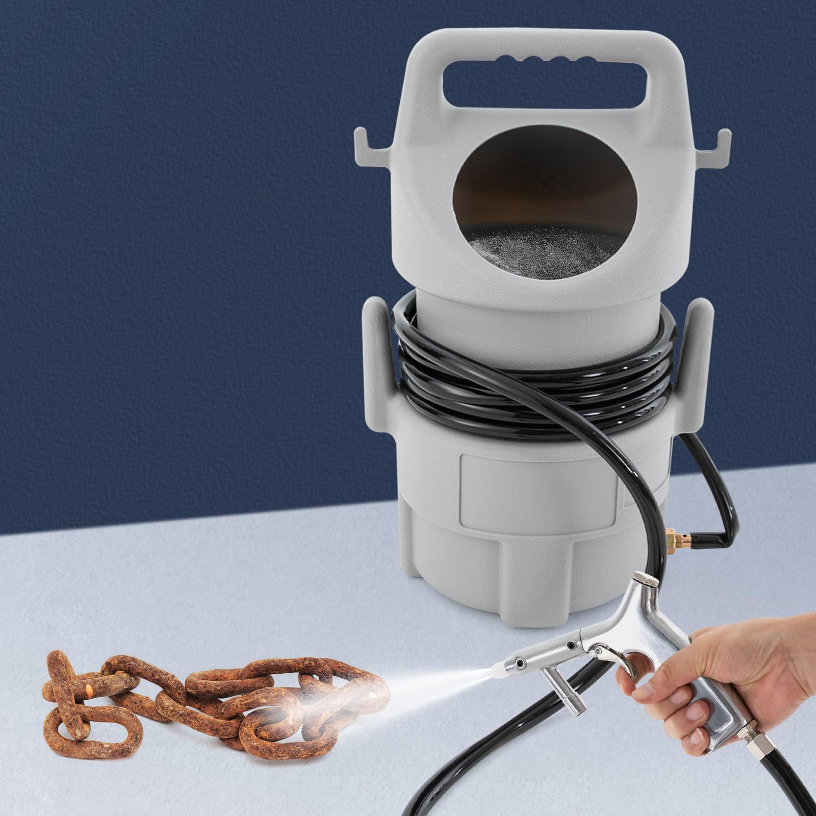 50 kg Portabile Sabbiatrice con Set Pneumatico – Ideale per Lavorazione dei Metalli e Rimozione della Ruggine