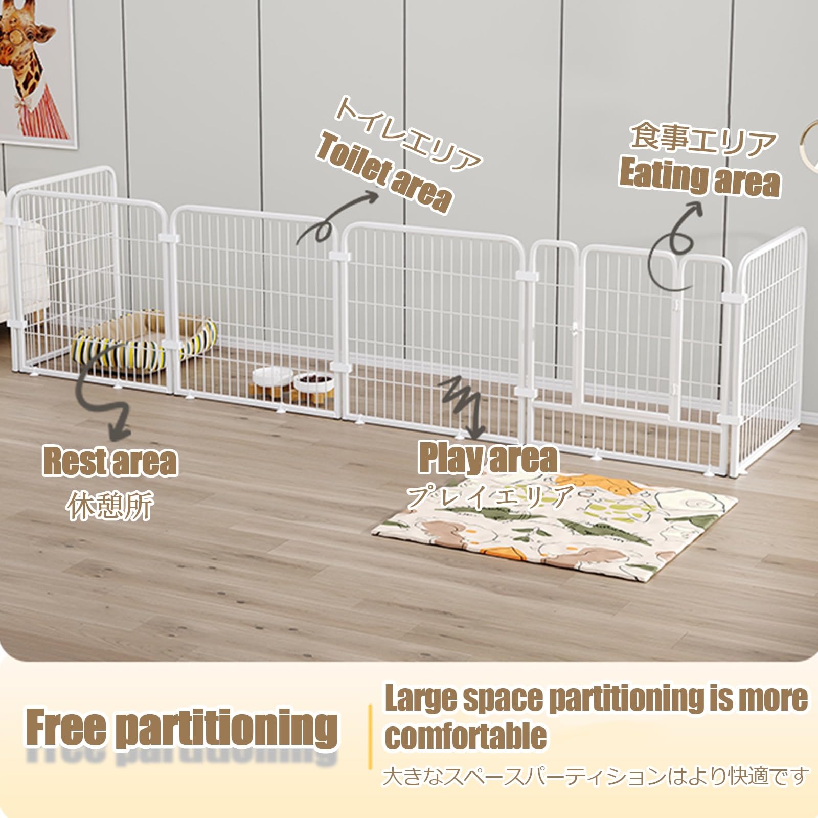 Recinto Recinzione Per Cani Recinto Per Cuccioli Recinto Per Animali In Metallo Recinto Per Animali Da Esterno E Interno Recinzione Per Cuccioli Con Porta Recinto Per Cani Pieghevole(White,12