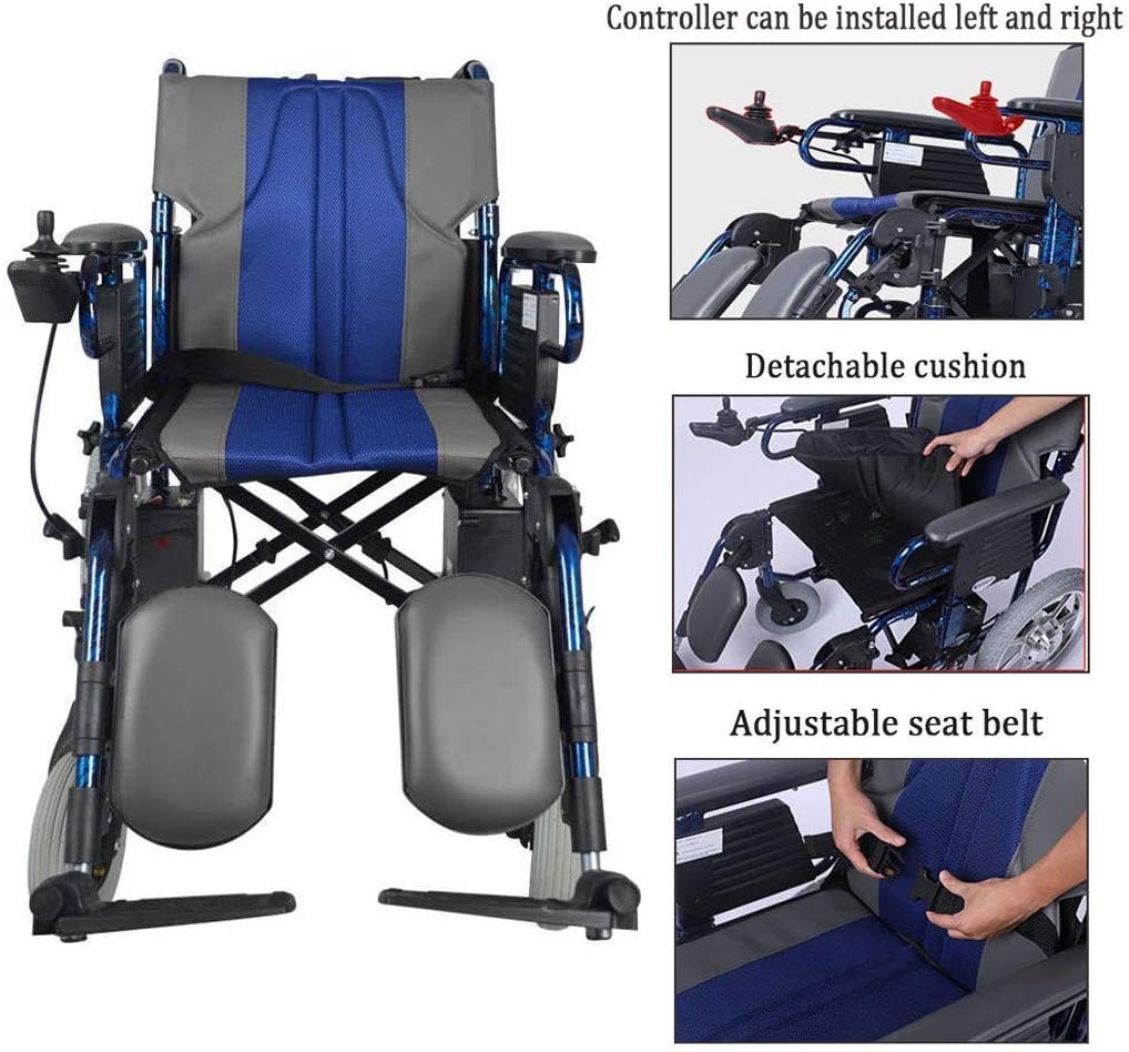 Wheelchairs for adults, 車椅子折りたたみ折りたたみポータブルジョイスティック付き軽量手動電動スイッチング12