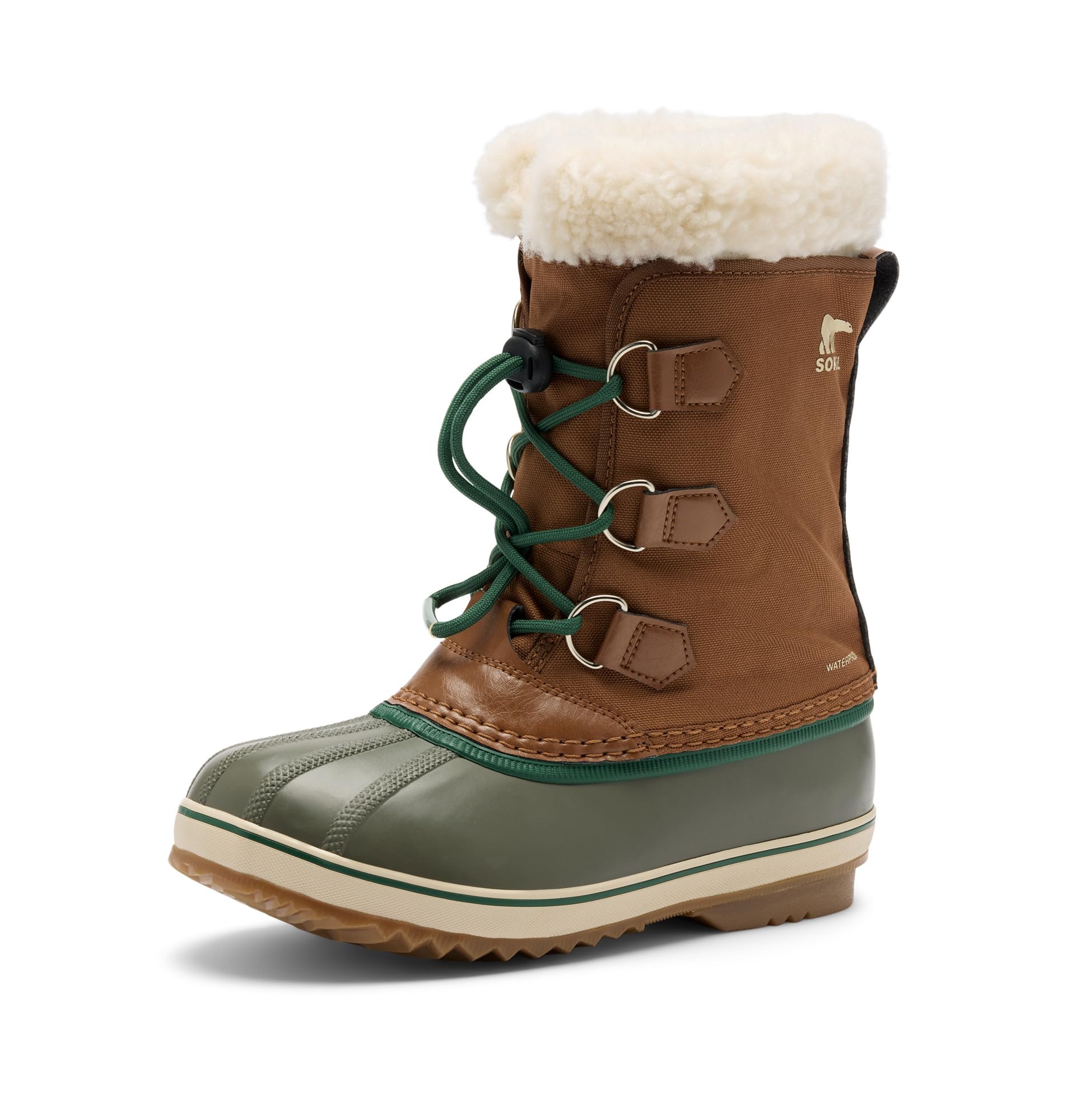 Sorel Unisex Kinder Big Kids Yoot Pac Nylon WpSnow Boots, Velvet Tan Stone Green, 28 EU