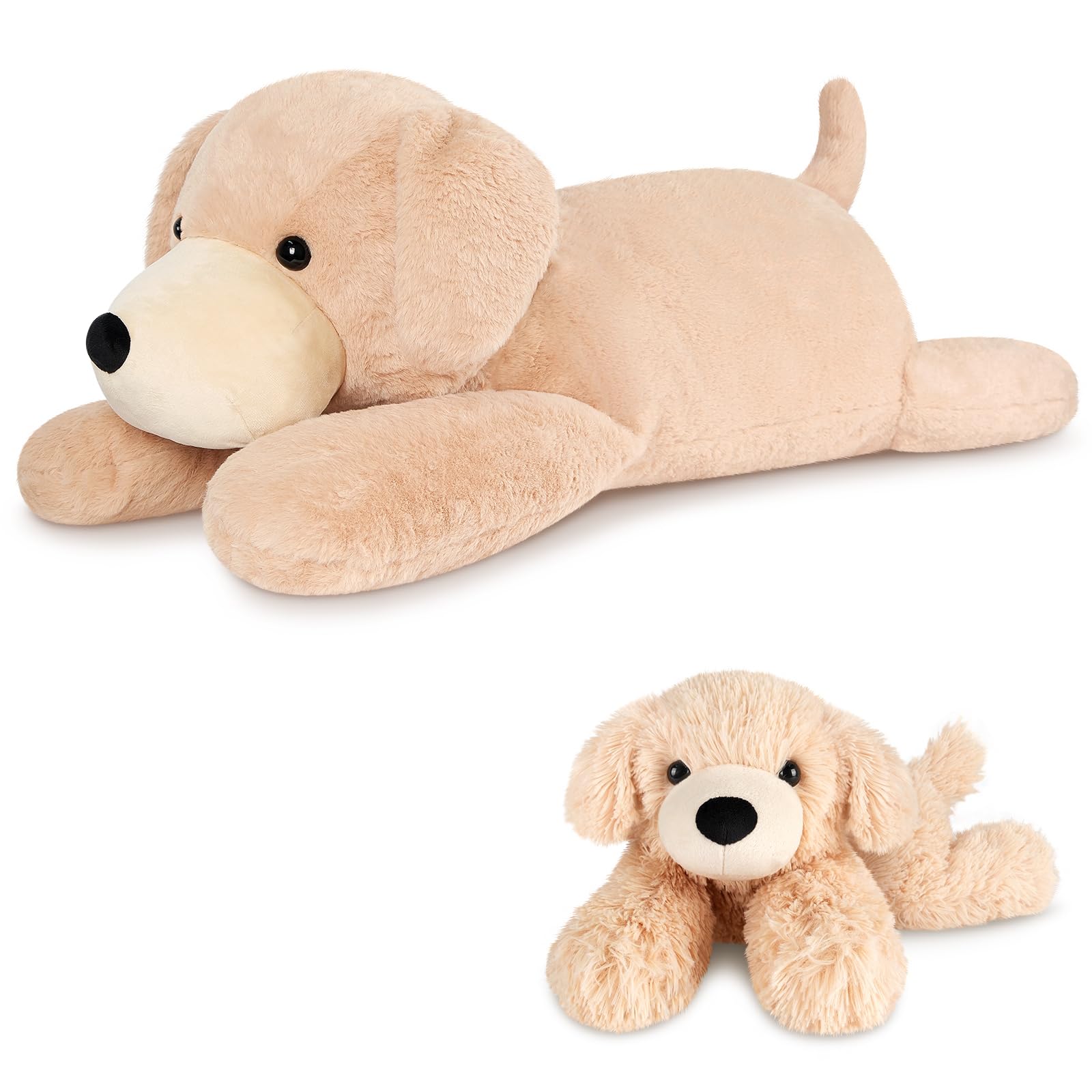 Heatable Coolable Lying Golden Retriever Stuffed Animal Heating Pad Microwavable for Soothing Relaxation Lavender Scented Dog Plush for