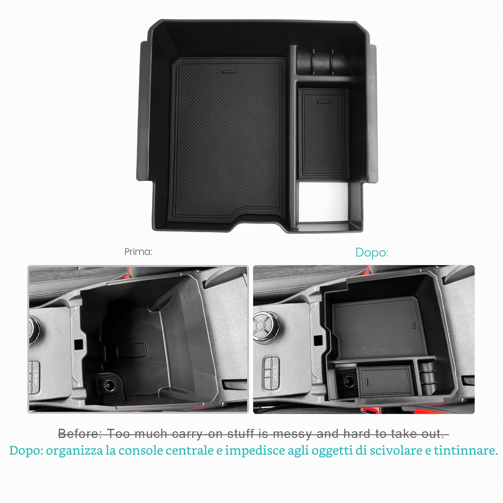 CDEFG Compatibile con Ford Ranger T9 2023 2024 2025 Raptor Wildtrak XLT Vano Portaoggetti da Bracciolo Scatola di Controllo Centrale Scatola di Organizer per Auto Ranger Accessori (Freno elettronici)