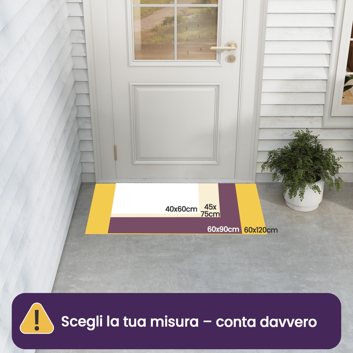 DEXI Zerbino Ingresso Esterno 60 x 90 cm, Tappeto Ingresso Interno Antiscivolo Impermeabile, Zerbini Assorbente Lavabile per Ufficio, Giardini, Balcone, Nero | Zerbino sottile e durevole, impermeabile, per interni, porta di casa, balcone o terrazza