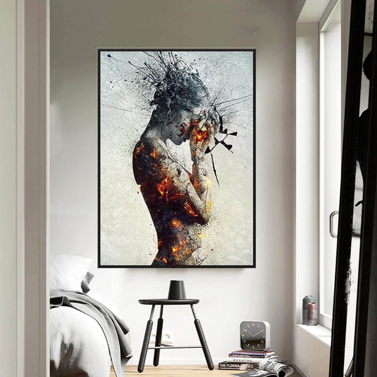 Amazon｜現代の創造的な壊れた女性の像アートポスターとプリント