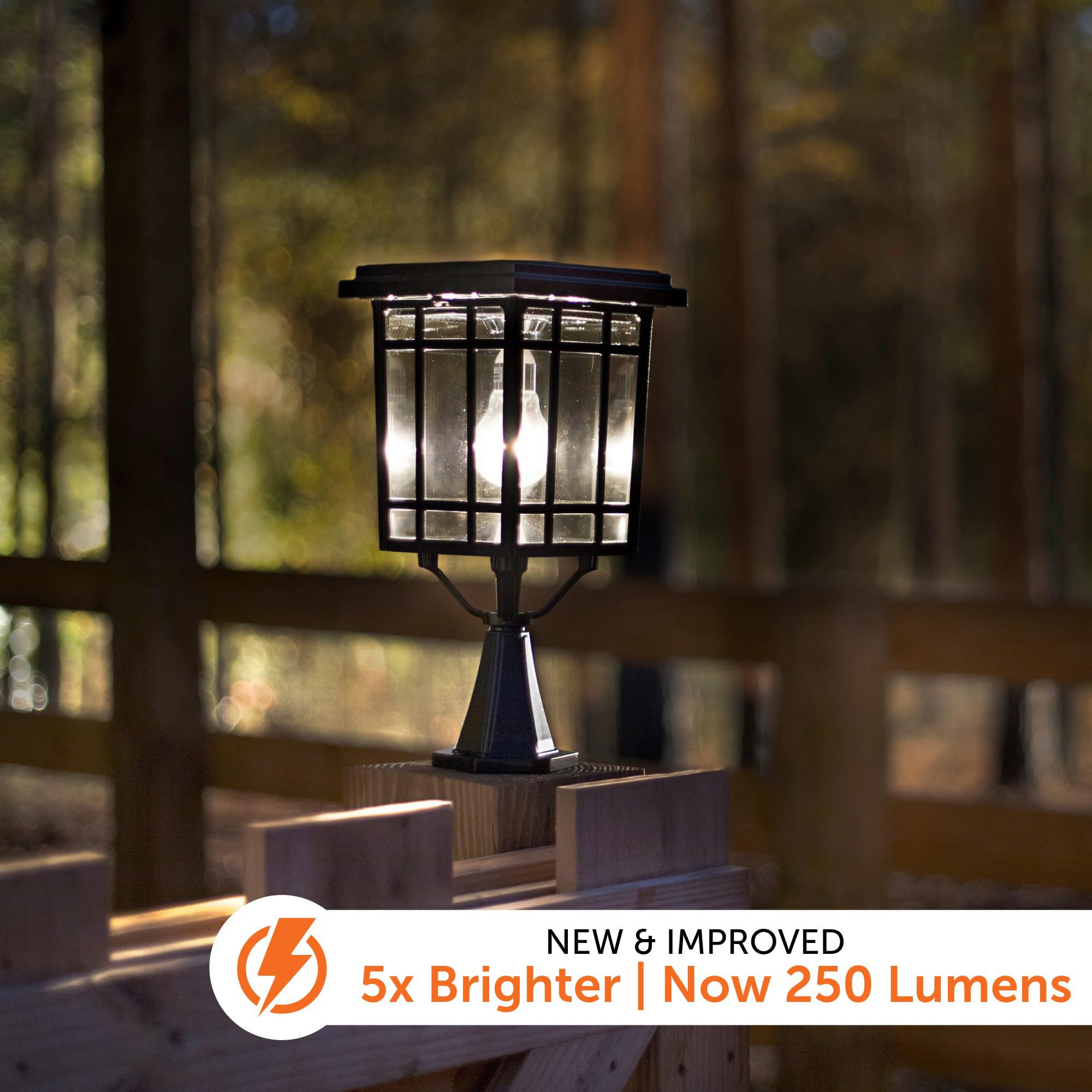 Gama Sonic Prairie Bulb Lamp Outdoor Solar Light Fixture, Pole