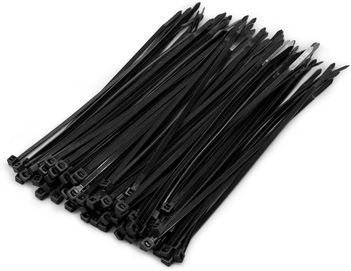 GBSTORE 200 Pcs Self-Locking 8-Inch Nylon Cable Ties,Black