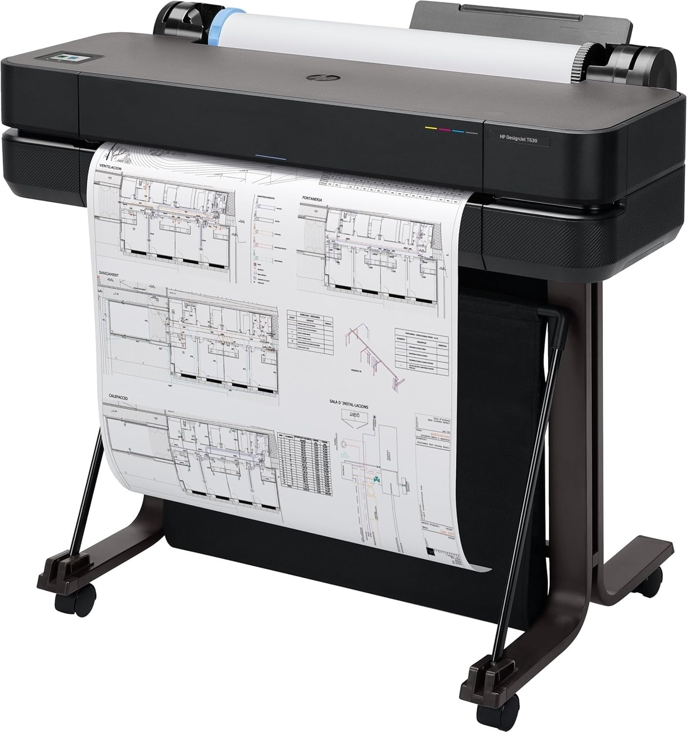 HP DesignJet T630, 61cm (5HB09D), Impresora Gran Formato, Plotter, Estándar A4-A1, 76 Impresiones A1/h, Wi-Fi, Ethernet,USB, 2400x1200 dpi, Metal Reciclado,Edición 2025, Garantía 1 Año, Click, Negro