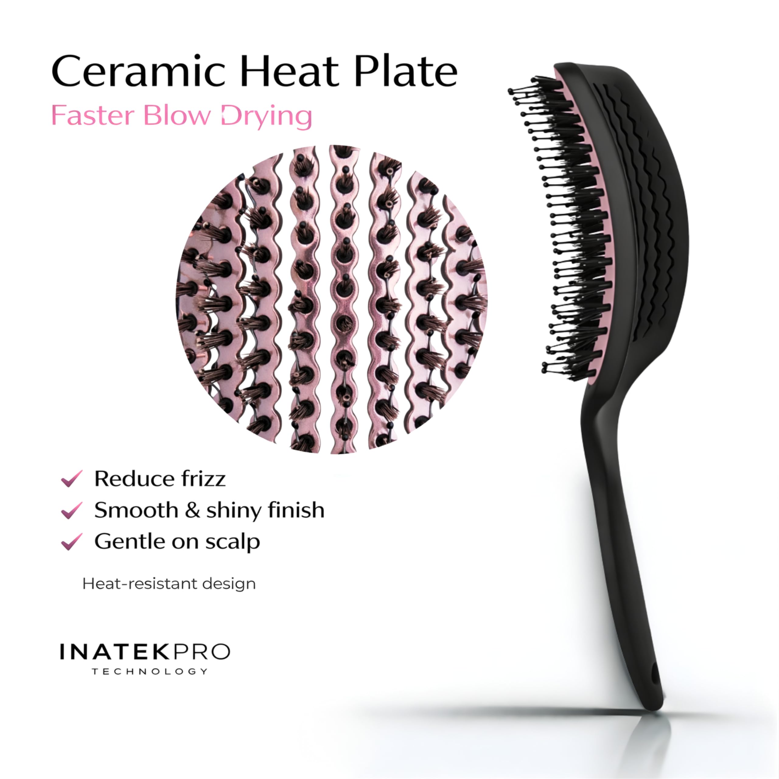 Cepillo de cerdas de jabalí curvado ventilado para secado con secador (grande) con mango cómodo, cepillo de cerdas suaves para cabello grueso y fino, cerdas naturales de jabalí para mujeres,