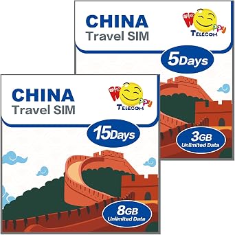 Happy 5G Bundle Mainland China 15Days 8GB + China 5Days 3GB | No Need Registration | Support Google, Whatsapp,Facebook and More