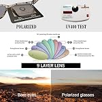 KANASTAL Polarized Sunglasses for Women Men Classic Square Sun Glasses UV400 Protection Shades for Golf Driving Traveling