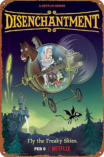 Póster de película de desencanto, logotipo de lata de metal, logotipo vintage vintage, para el hogar, barra de cueva, gimnasio, fitness, panel