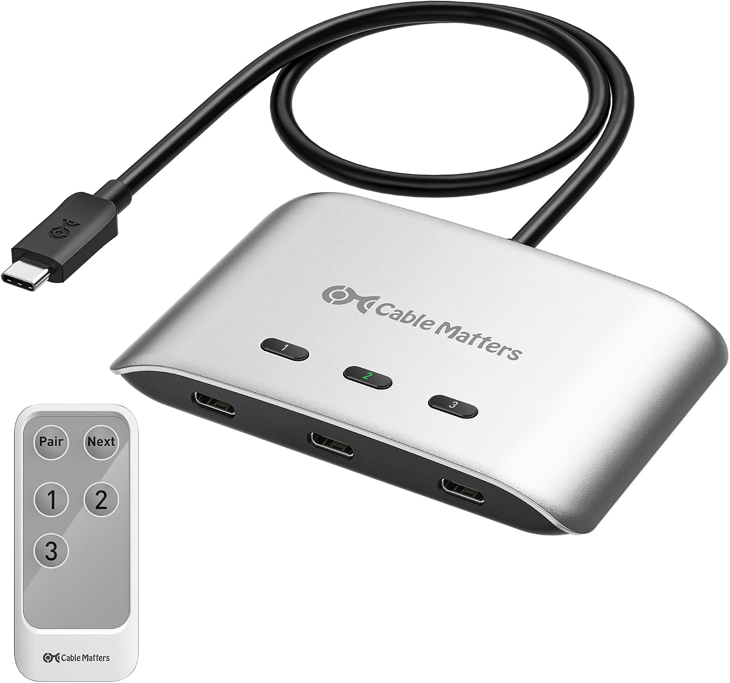 Cable Matters 20Gbps USB C KVM Switch, 3-in-1-Out, 140W PD Charging