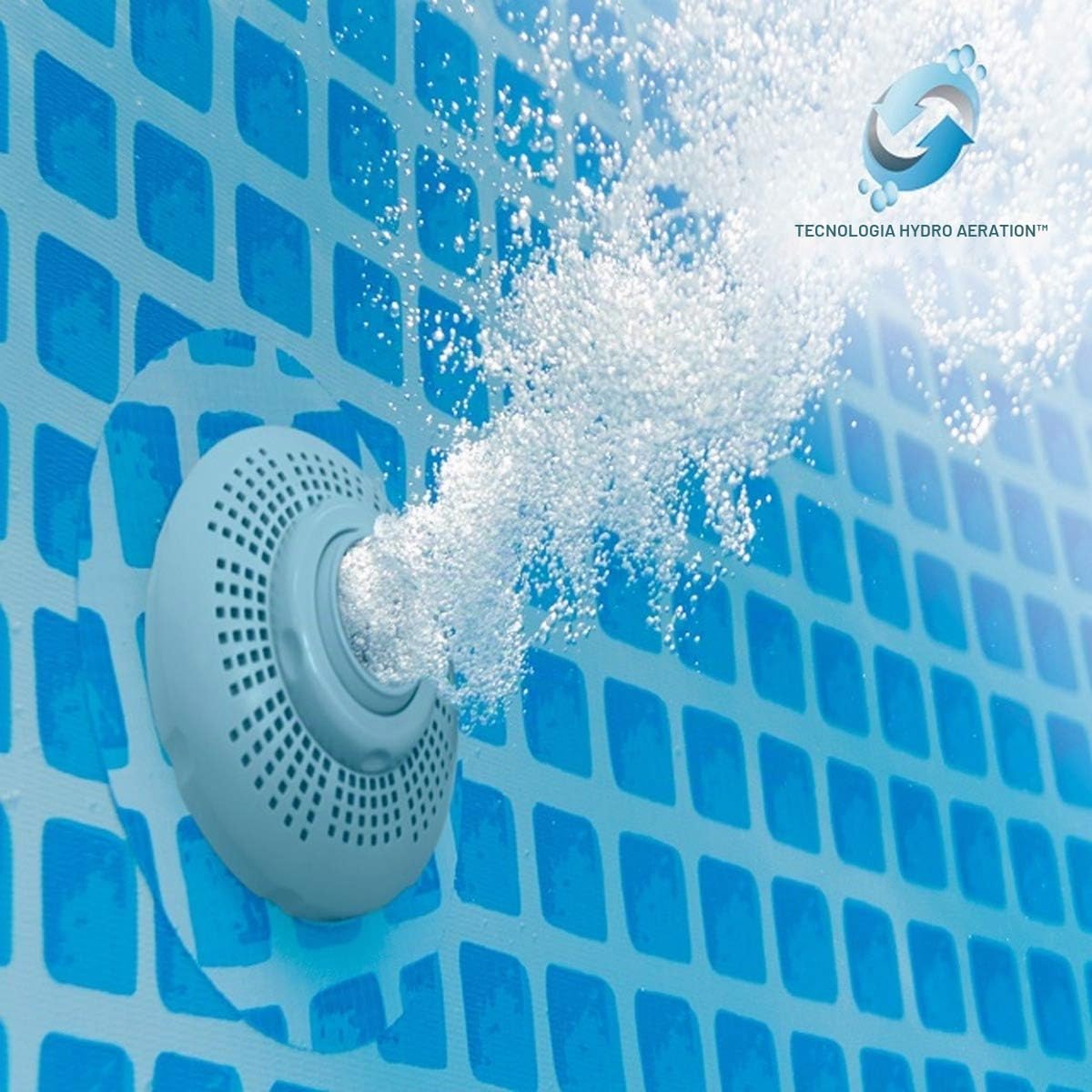 Intex 28602 – Pompa Filtro a Cartuccia Krystal Clear, Flusso d'Acqua 1250 L/h, Flusso di Sistema 1003 L/h, per Piscine Easy Set-Frame da 183-244-305 cm, Plastica, Grigio
