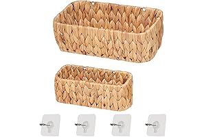 Woven Wall Hanging Baskets for Clutter-Free Storage and Rustic Home Decor