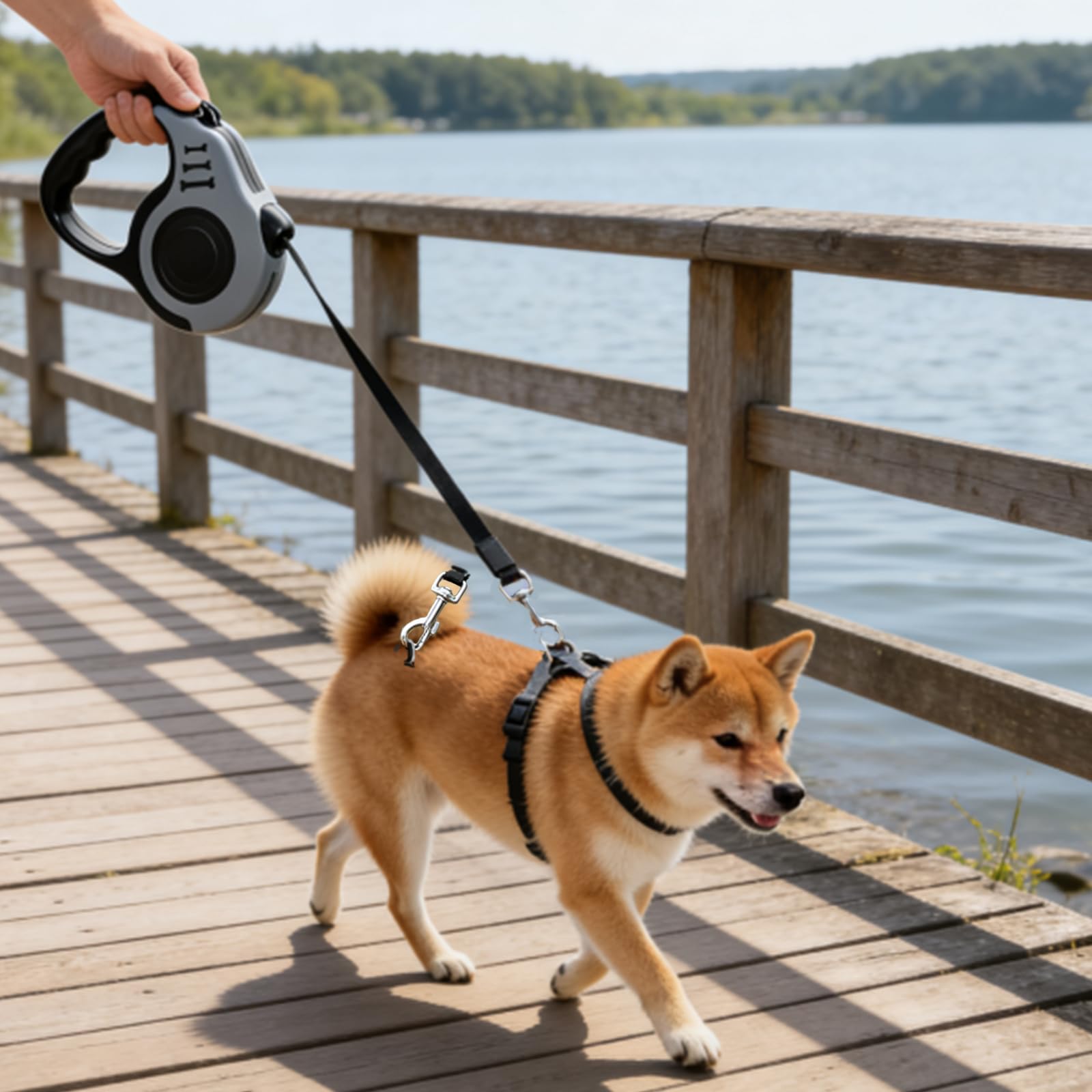 Hundeleine, Ausziehbar, Einziehbar,5Meter, Flexibles Band für Rechts- und Spaziergänge, Dog Leash, Rolleine, Flexileine, Retractable (Grau, 5 Meter)