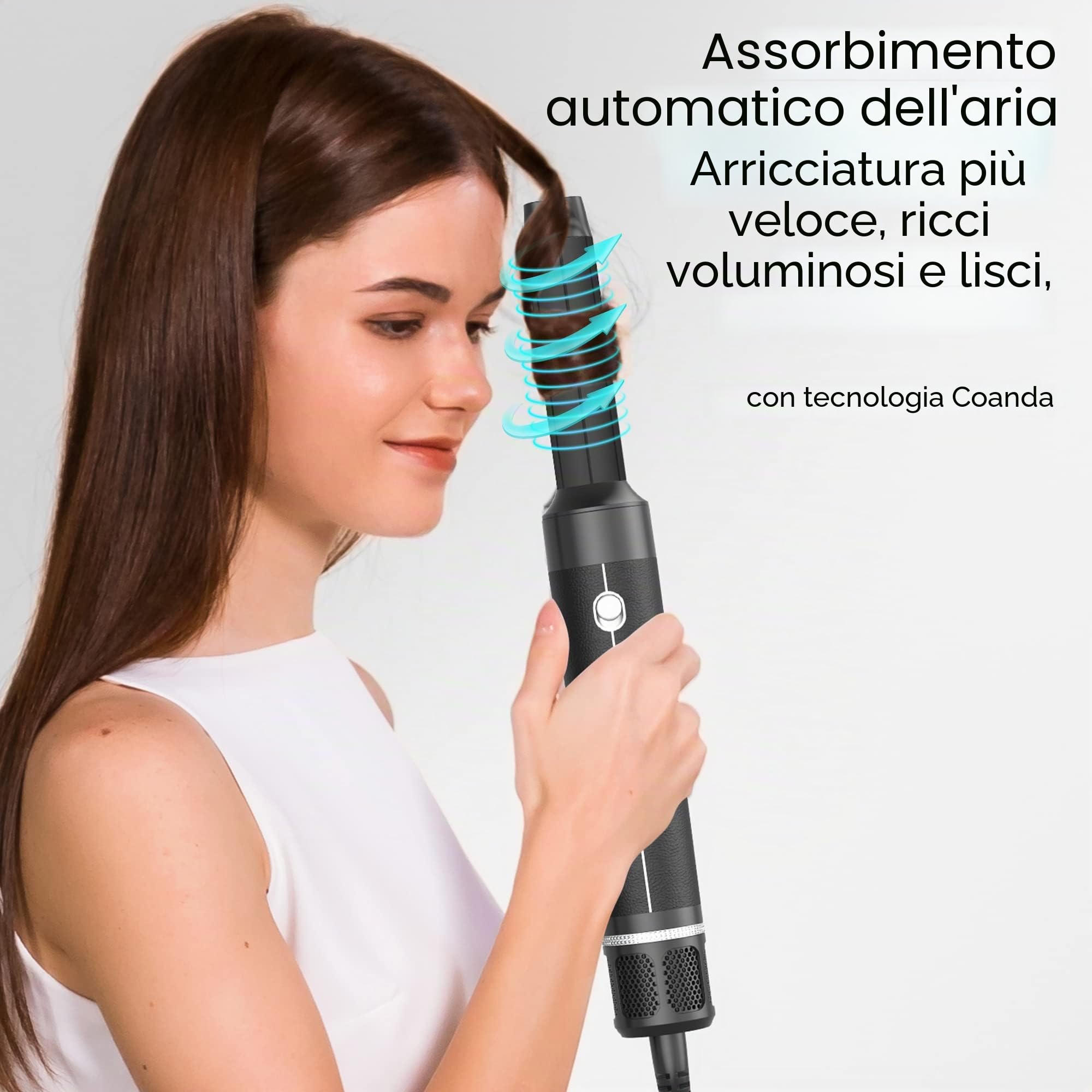 Asciugacapelli Air Styler 7 IN 1, 2024 NEW 110000 GIRI/MIN Asciugacapelli Multifunzione Con Spazzola Lisciante, Ferro Arricciacapelli ad aria Calda, Styling Arricciatura Raddrizzamento