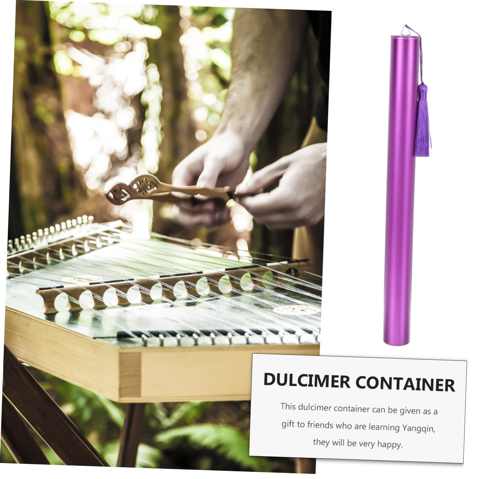 Totority Luminum Alloy Dulcimer Supply Case Professional Storage Tube Accessory