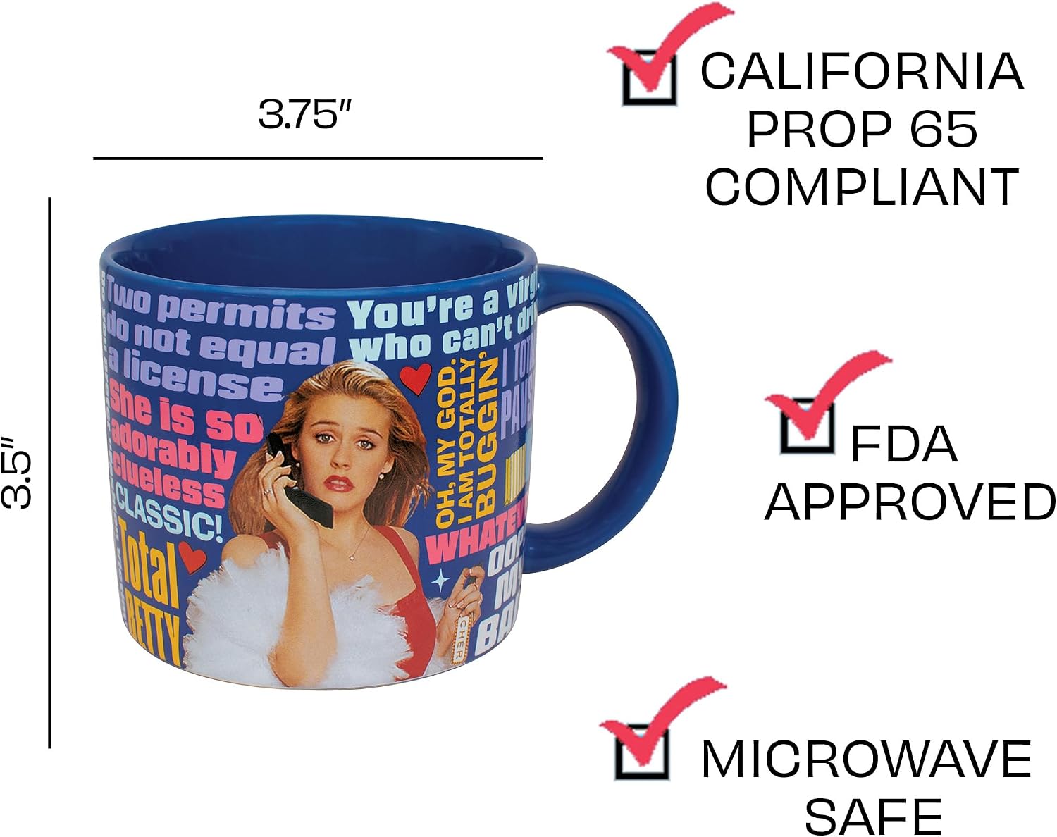 The Unemployed Philosophers Guild Clueless Coffee Mug - Iconic Quotes from the Cult Classic Movie, Officially Licensed, Comes in Fun Gift Box, 14oz image 4