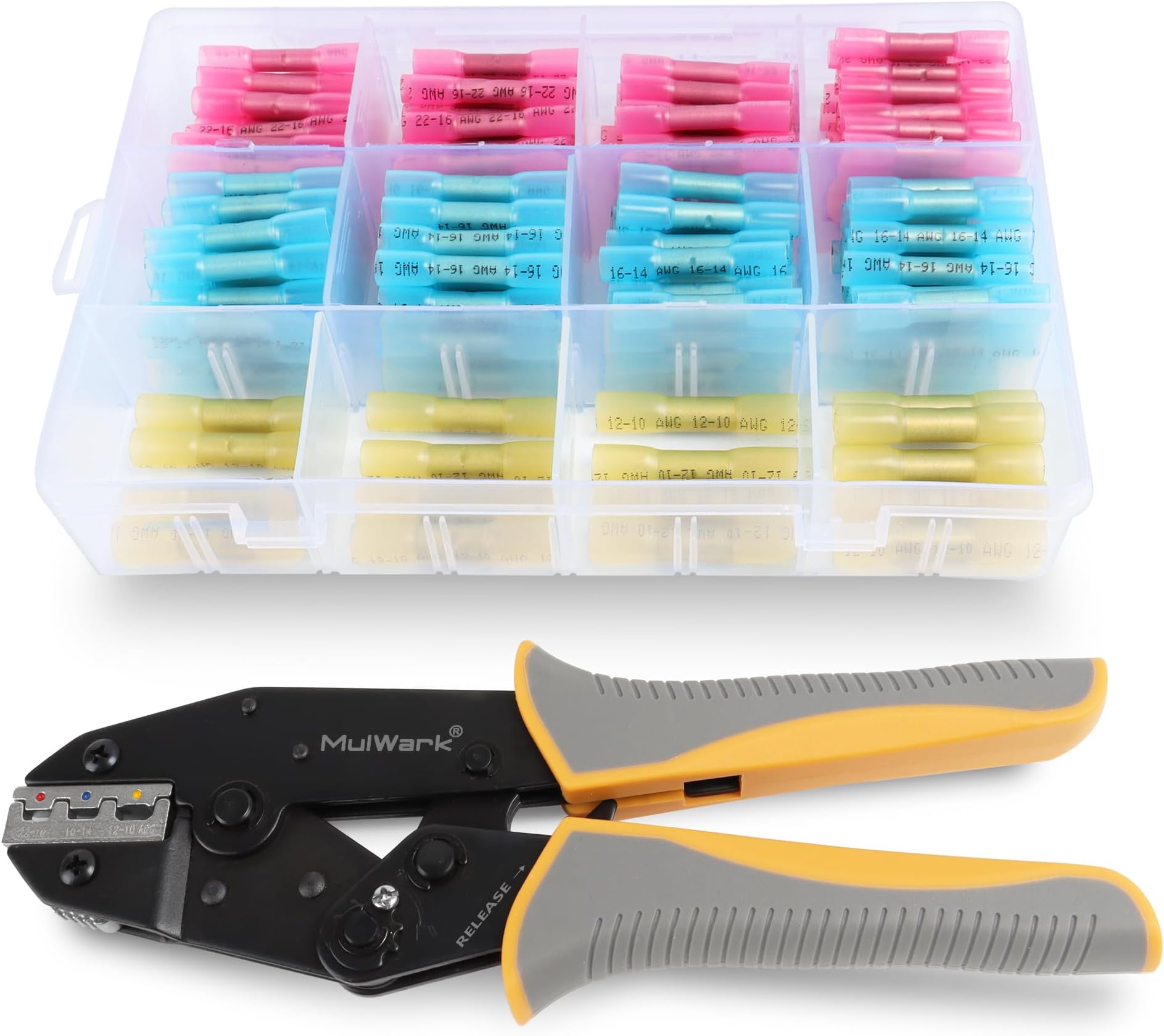 ConnectoRF Quick Interchangeable Ratchet Crimping Tool Kit with Plastic Case for Insulated & Non