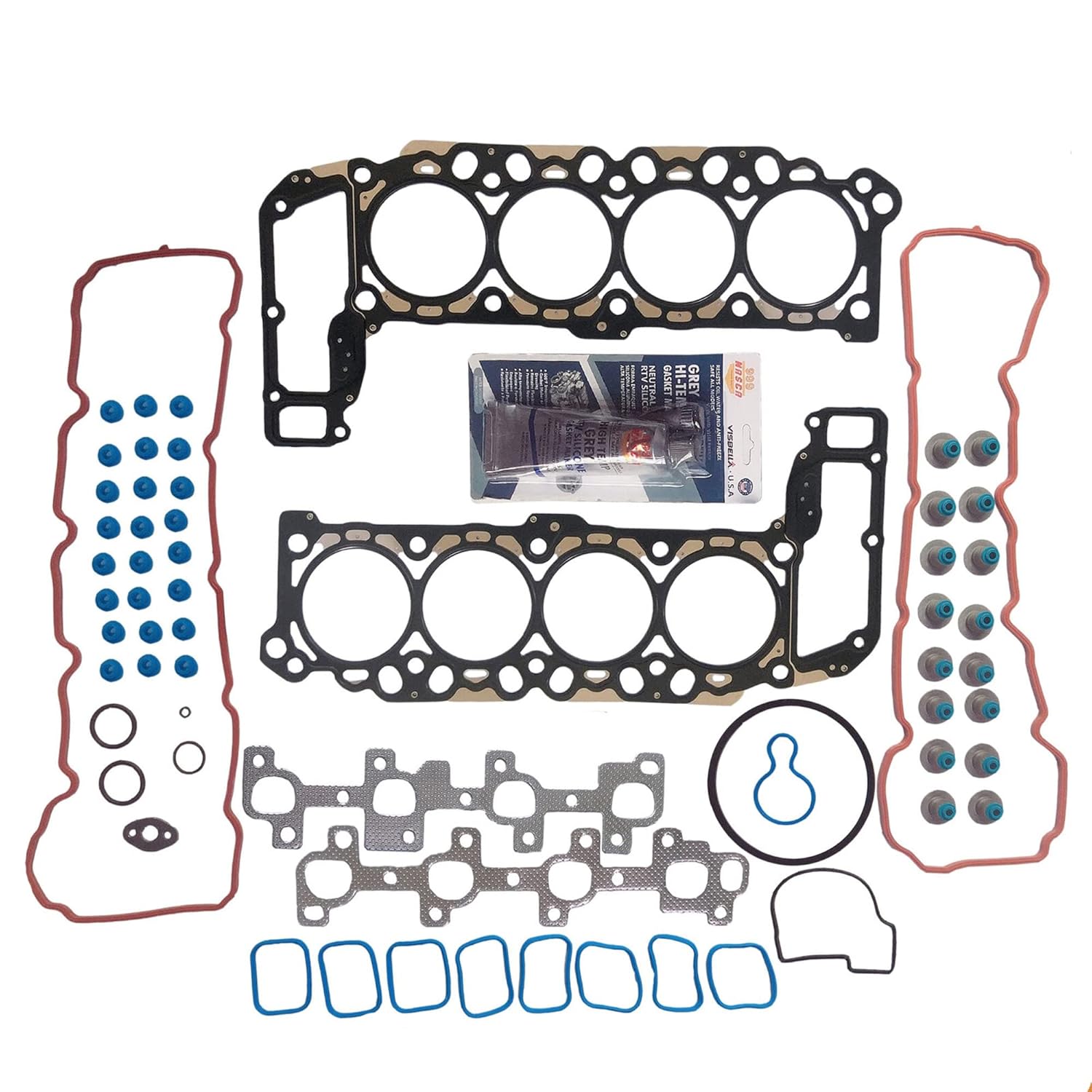 Partsflow Head Gasket Set w/Head Bolts for Dodge Durango 2004-2007 for Chrysler Aspen 2004-2007 for Dodge Ram 1500 2006-2007 for Jeep Grand Cherokee 2006-2007 for Mitsubishi Raider 2006-2007 4.7L V8