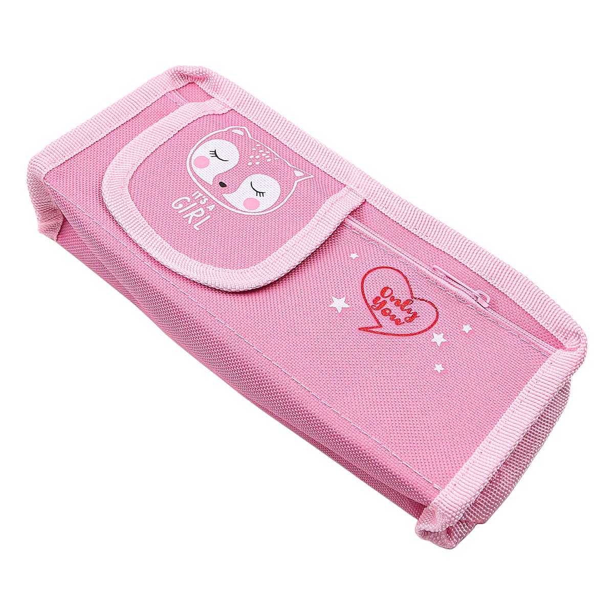 NUZAMAS Estuche para lápices, color rosa, gran capacidad, estuche para lápices, 2 compartimentos, para niños, niñas, estudiantes, adultos, 20,5 x 9,5 x 4,5 cm, rosa