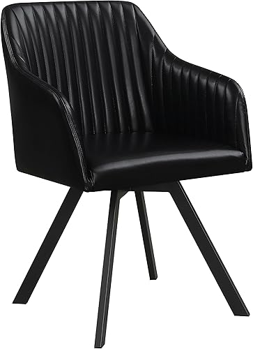 Miniatura 1 de Coaster - Silla de comedor giratoria de madera con brazo inclinado en negro y plomizo