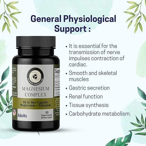 Miniatura 7 de Complejo de magnesio – Mejor absorción – Citrato de magnesio + citrato de potasio – Apoya el alivio del estrés – Mejor sueño, salud del corazón,