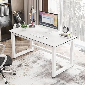 Study Desk, Computer Desk, Computer Desk, Table, Work from Home, Easy Assembly, Simple Work Desk, Study Desk, Large Desk, Thick Table Legs, Load Capacity, For Remote Work, Bedroom, Office,