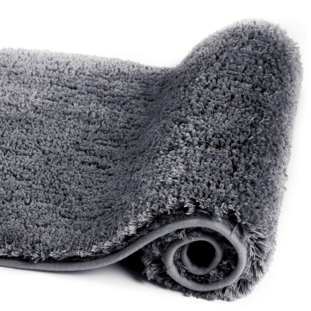 Walensee Large Bathroom Rug (24 x 72, Dark Grey) Extra Soft and