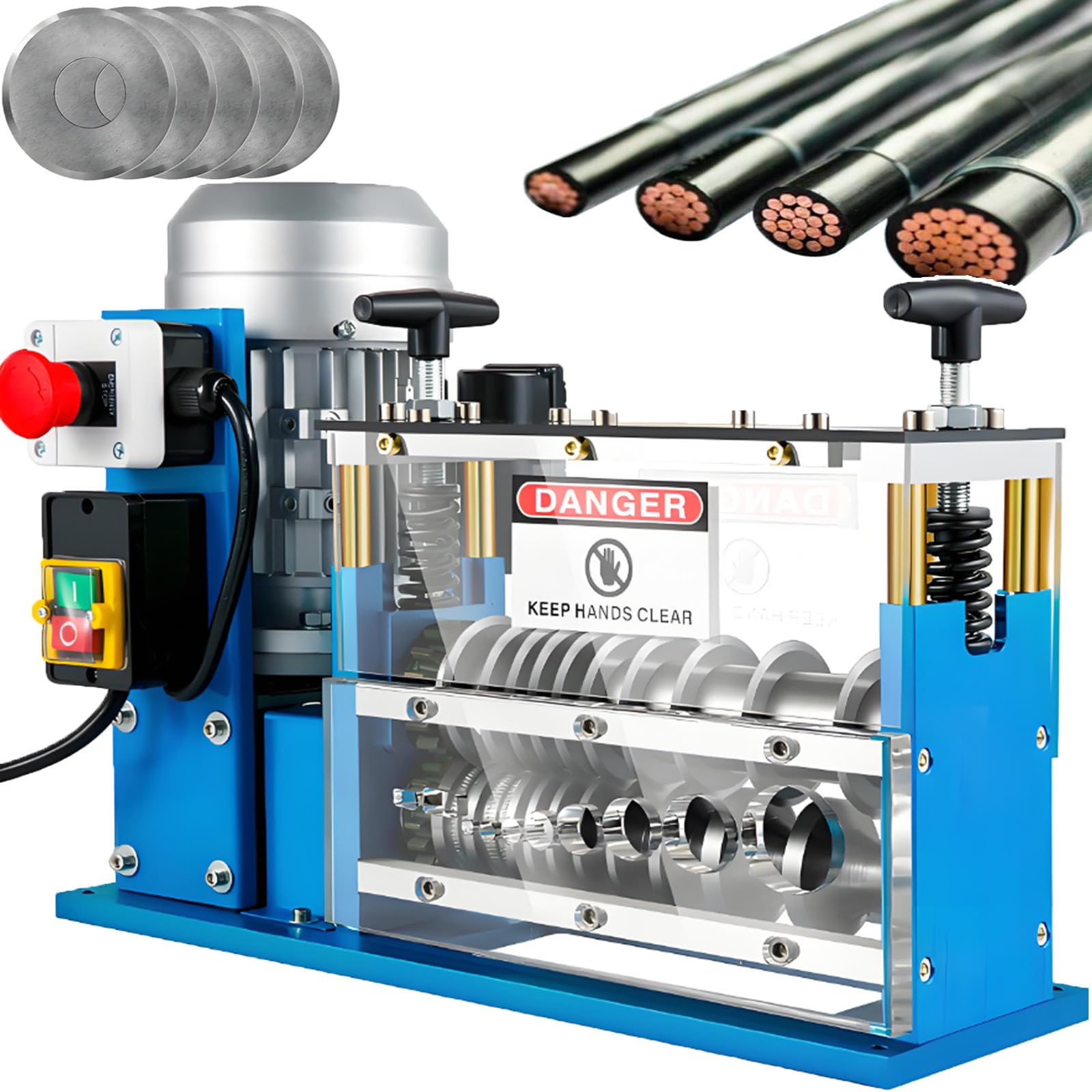 GYKOZY Heavy-Duty Automatic Wire Stripping Machine, Industrial Electric Cable Peeler, 30M/Min For Scrap Copper Recycling, Handles 1.5-38mm Rubber/Plastic Insulation