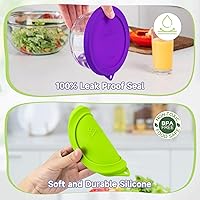 Vista 4 de SOPHICO - Tapas de repuesto redondas de silicona para recipientes de 2 tazas, compatibles con Pyrex 7200-PC y cuencos de vidrio Anchor Hocking