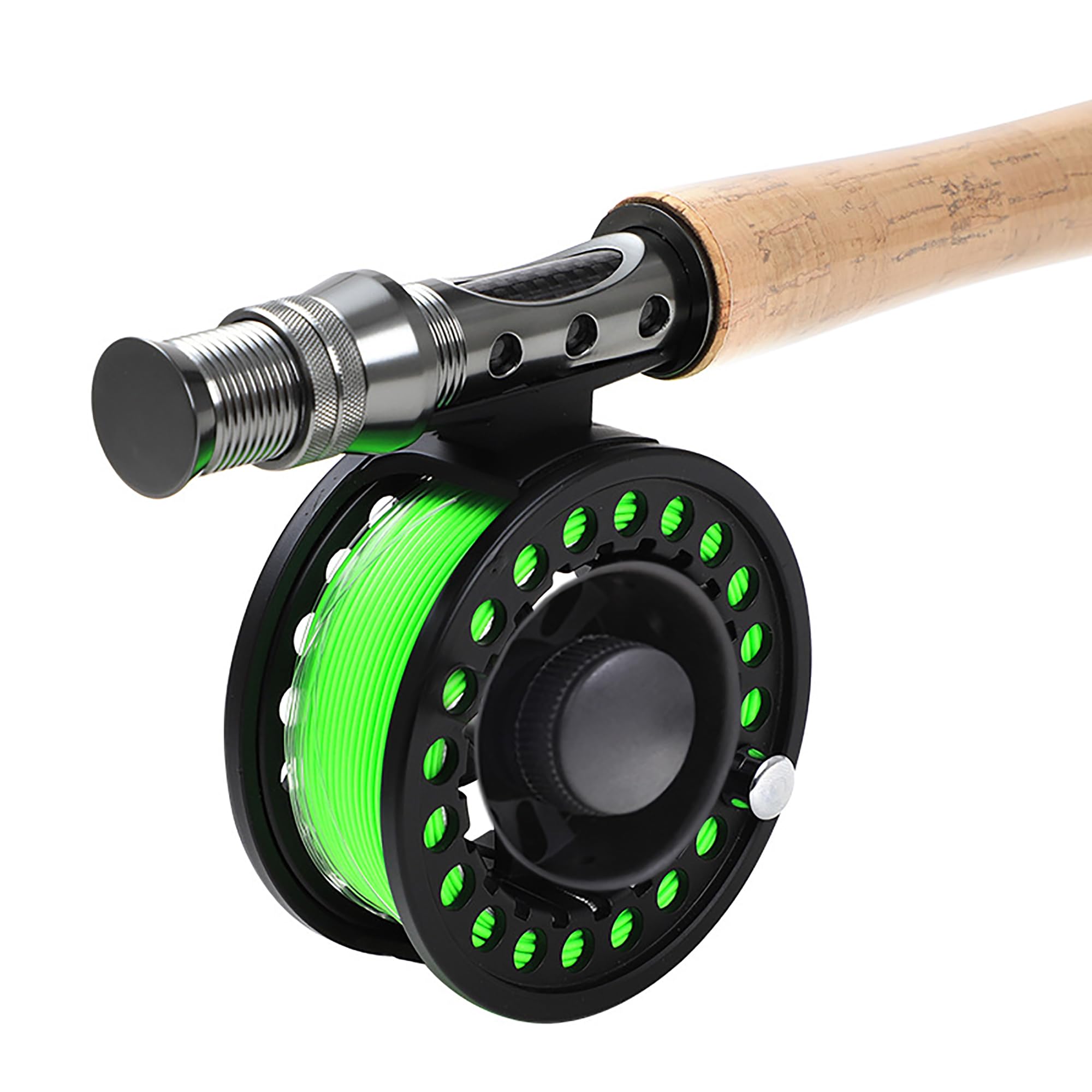 GLA7/8 GLA5/6 Moulinet pour Pêche à la Mouche, avec Requises Ligne de Pêche à la Mouche, Durable, avec la Roue de Ligne Gauche/Droite Décalé Accessoire de Pêcheur à la Main (Vert GLA5/6)